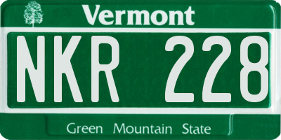 VT license plate NKR228