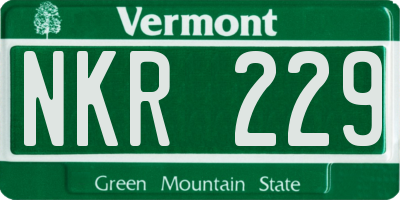 VT license plate NKR229