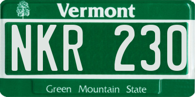 VT license plate NKR230