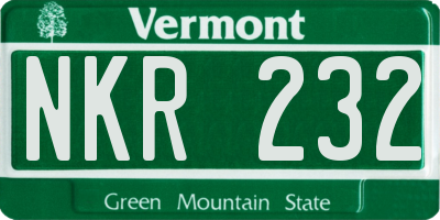 VT license plate NKR232