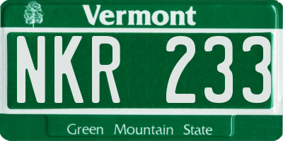 VT license plate NKR233