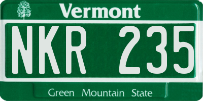 VT license plate NKR235