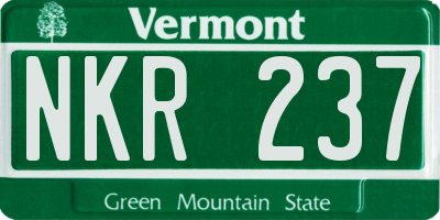 VT license plate NKR237
