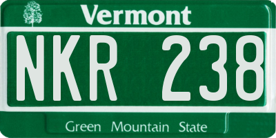 VT license plate NKR238