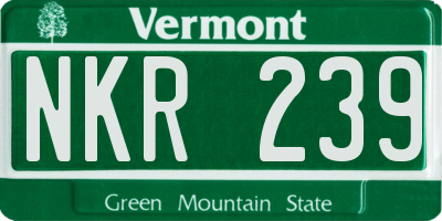 VT license plate NKR239