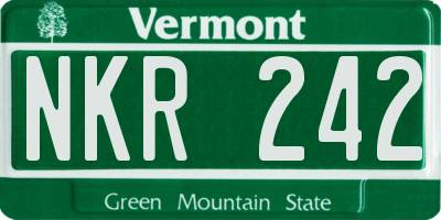VT license plate NKR242