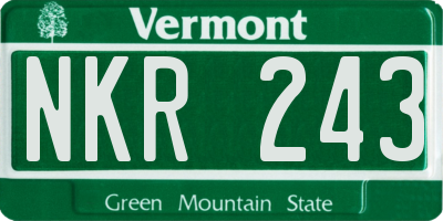 VT license plate NKR243