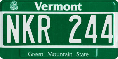 VT license plate NKR244