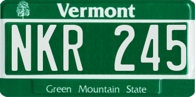 VT license plate NKR245