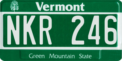 VT license plate NKR246