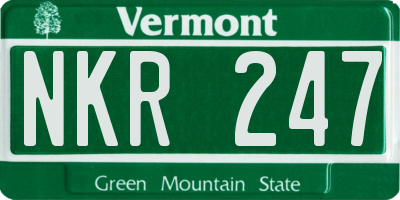 VT license plate NKR247