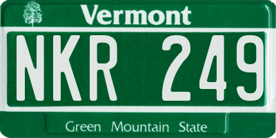 VT license plate NKR249