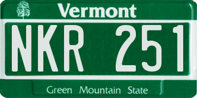 VT license plate NKR251