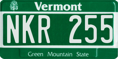 VT license plate NKR255