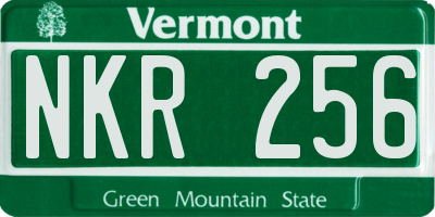 VT license plate NKR256