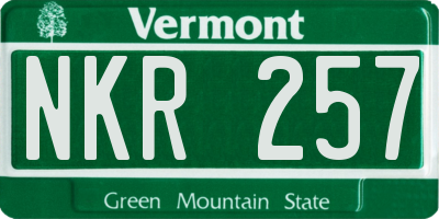 VT license plate NKR257