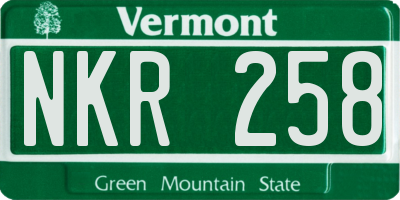VT license plate NKR258