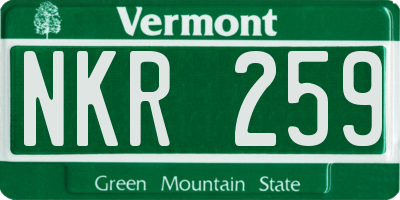 VT license plate NKR259
