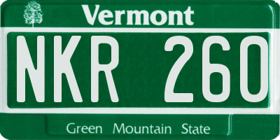 VT license plate NKR260