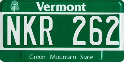 VT license plate NKR262