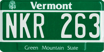 VT license plate NKR263