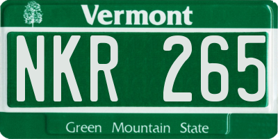 VT license plate NKR265