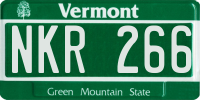 VT license plate NKR266