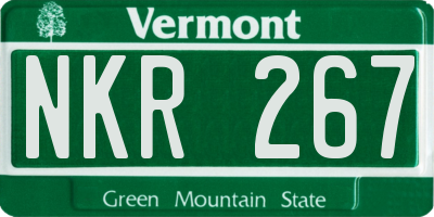 VT license plate NKR267