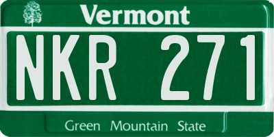 VT license plate NKR271