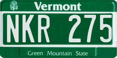 VT license plate NKR275