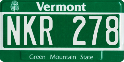VT license plate NKR278