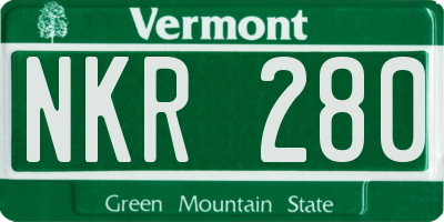 VT license plate NKR280