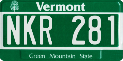 VT license plate NKR281