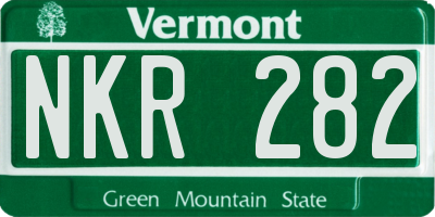 VT license plate NKR282