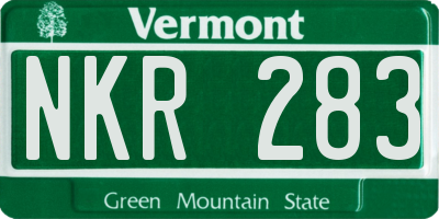 VT license plate NKR283