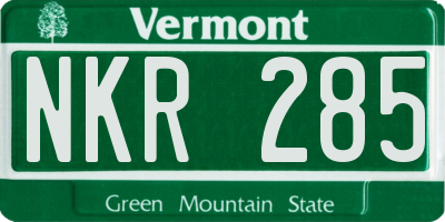 VT license plate NKR285
