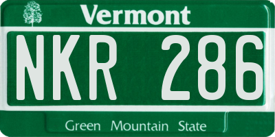 VT license plate NKR286