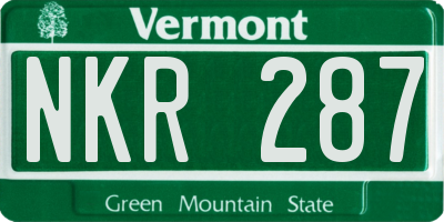 VT license plate NKR287
