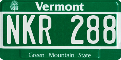 VT license plate NKR288