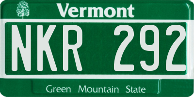 VT license plate NKR292
