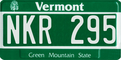 VT license plate NKR295