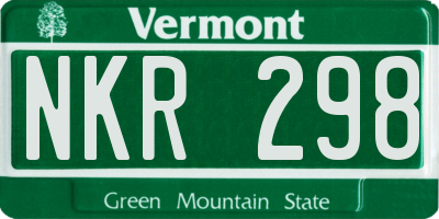 VT license plate NKR298
