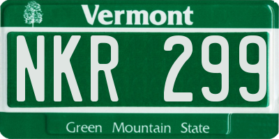 VT license plate NKR299
