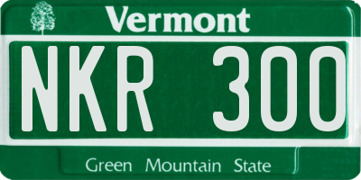 VT license plate NKR300
