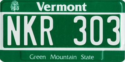 VT license plate NKR303
