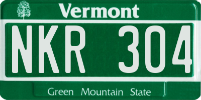VT license plate NKR304