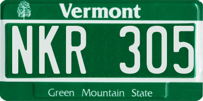 VT license plate NKR305