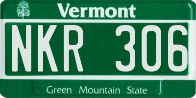 VT license plate NKR306