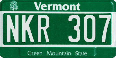 VT license plate NKR307