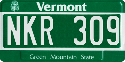 VT license plate NKR309